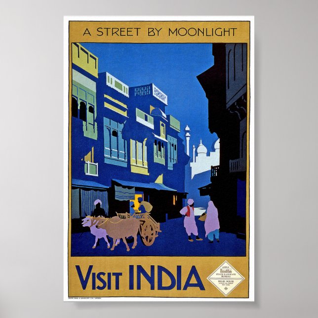 Vintage Besök Indien Travel Classic Poster (Framsidan)