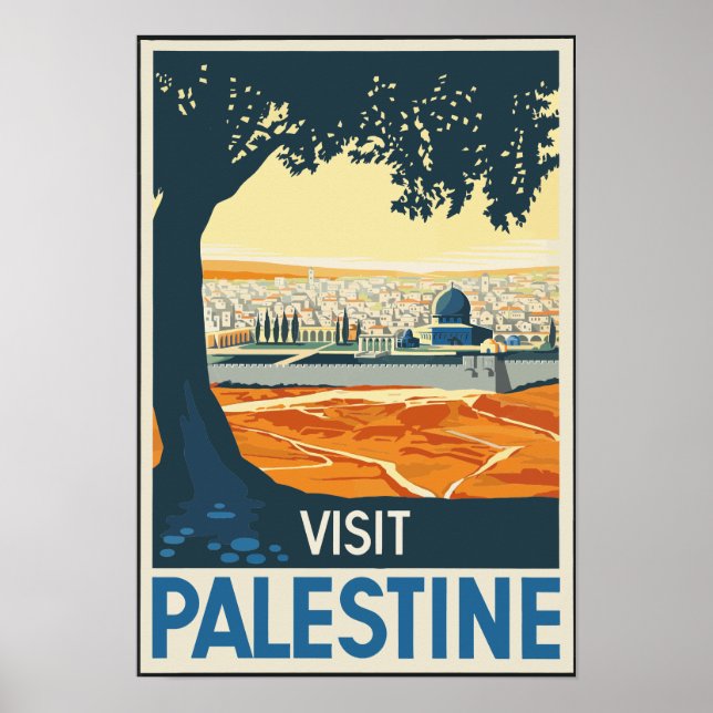 Vintage Besök Palestina Poster (Framsidan)