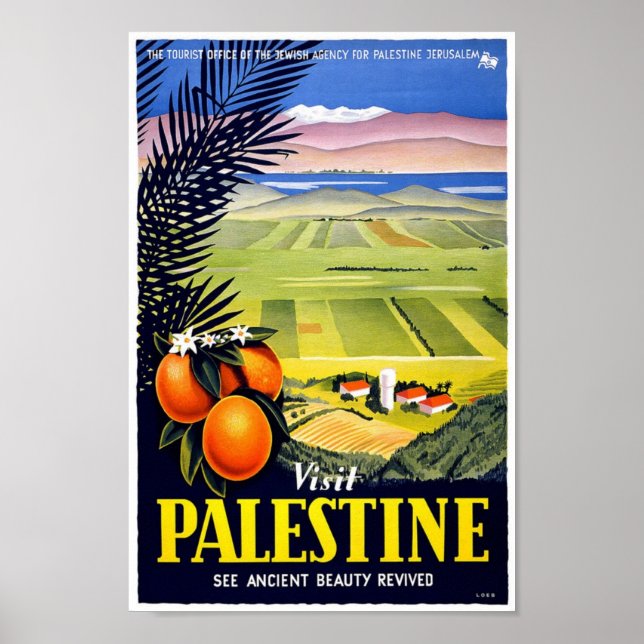 Vintage Besök Palestina Travel Classic Poster (Framsidan)
