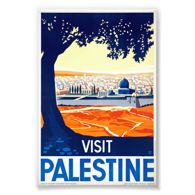 Vintage Besök Palestina Travel Poster (Framsidan)