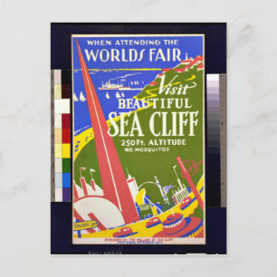 Vintage: Besök Sea Cliff (Long Island) WPA-Poster Vykort