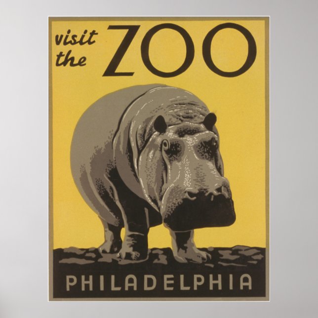 Vintage Besök Zoo Philadelphia Poster (Framsidan)