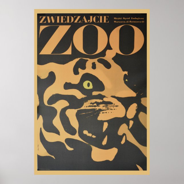 Vintage Besök zoo Travel Poster (Framsidan)