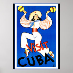 Vintage - besöka Kuba Poster