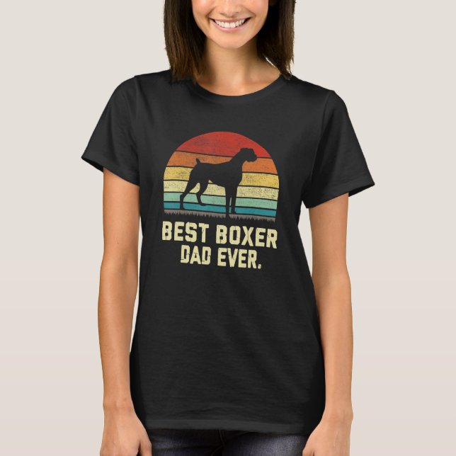 Vintage Best Boxer Pappa Alltid Hund T Shirt (Framsida)