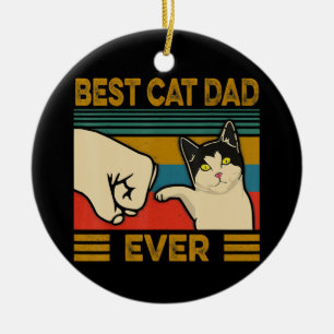 Vintage Best Cat Pappa All Funny Cat Pappa Gift Ma Julgransprydnad Keramik