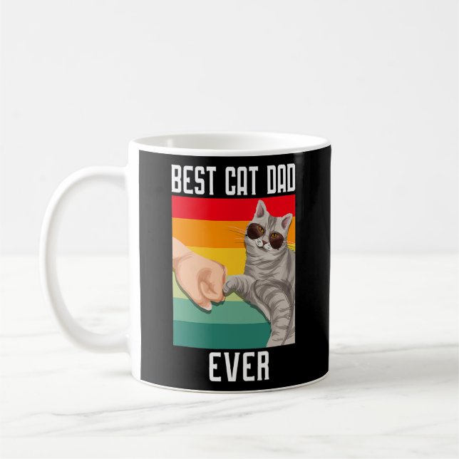 Vintage Best Cat Pappa Alltid Fars dag  Kaffemugg (Vänster)
