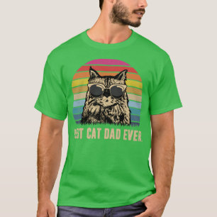 Vintage Best Cat Pappa någonsin Funny Fars dag Gif T Shirt
