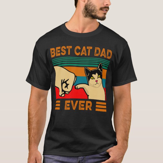 Vintage Best Cat Pappa någonsin T Shirt (Framsida)