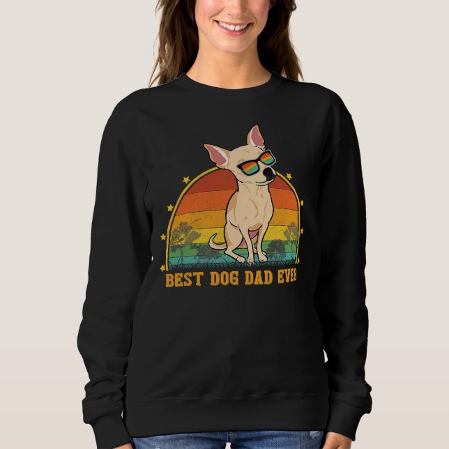 Vintage Best Chihuahua Pappa Now Hund T Shirt (Framsida)