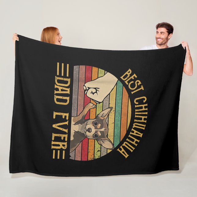 Vintage Best Chihuahua Pappa One Sunset Fleecefilt (På plats)