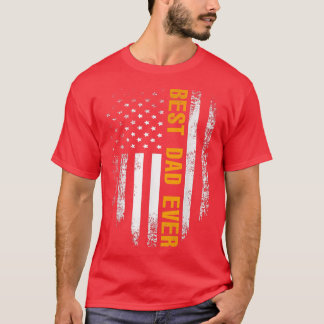 Vintage Best Dad Ever American Flag Father's Day T Shirt