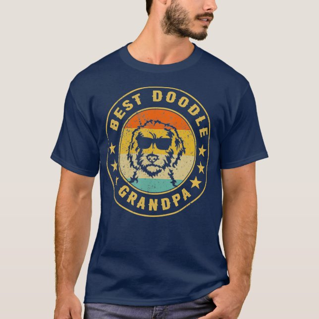 Vintage Best Doodle Grandpa Ever Goldendoodle T Shirt (Framsida)