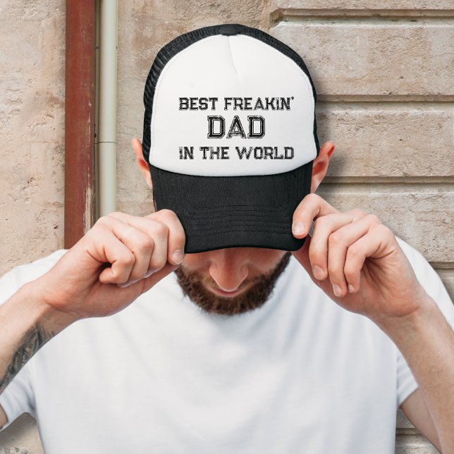 Vintage Best Freakin' Pappa i Truckerkepsen Keps (Father's Day Gift for Dad or Husband. Best Freakin' Dad In The World Vintage Trucker Cap )