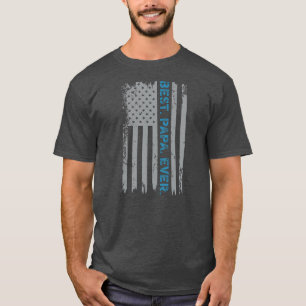 Vintage Best Pappa Alltid Amerikanska Flagga T Shirt