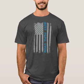 Vintage Best Pappa Alltid Amerikanska Flagga T Shirt