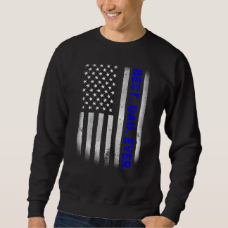 Vintage Best Pappa någonsin American Flagga Distre Lång Ärmad Tröja