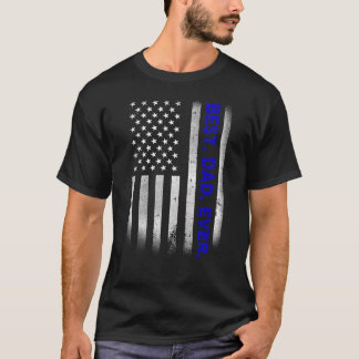 Vintage Best Pappa någonsin American Flagga Distre T Shirt