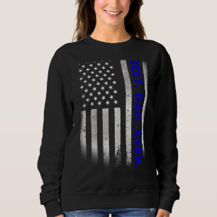 Vintage Best Pappa någonsin American Flagga Distre T Shirt