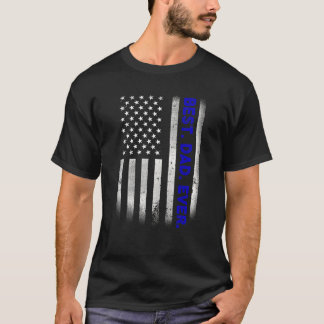 Vintage Best Pappa någonsin American Flagga Distre T Shirt
