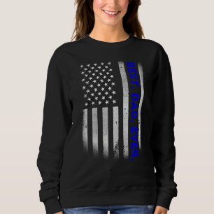 Vintage Best Pappa någonsin American Flagga Distre T Shirt
