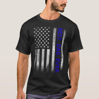 Vintage Best Pappa någonsin American Flagga Distre T Shirt