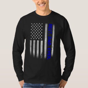 Vintage Best Pappa någonsin American Flagga Distre T Shirt