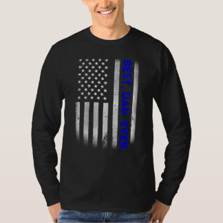 Vintage Best Pappa någonsin American Flagga Distre T Shirt
