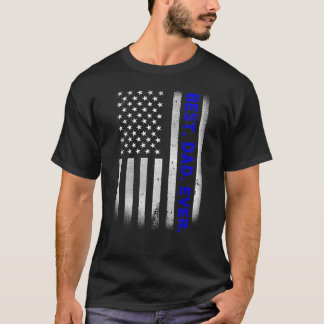 Vintage Best Pappa någonsin American Flagga Distre T Shirt