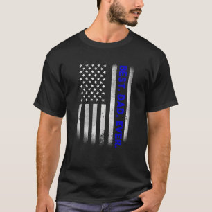 Vintage Best Pappa någonsin American Flagga Distre T Shirt