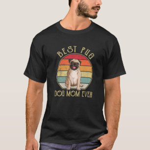 Vintage Best Pug Hund Mamma Alltid Rolig hund Älsk T Shirt