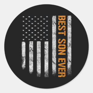 Vintage Best Son Aldrig American Flagga Bo Runt Klistermärke