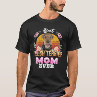 Vintage Best Welsh Terrier Mom Ever Mothers Day Fo T Shirt