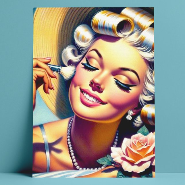 Vintage Bevackra Girl Porträtt Vykort (Skapare uppladdad)