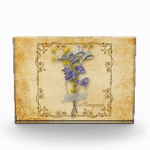 Vintage Beval Beige, torkade blommor med Namn