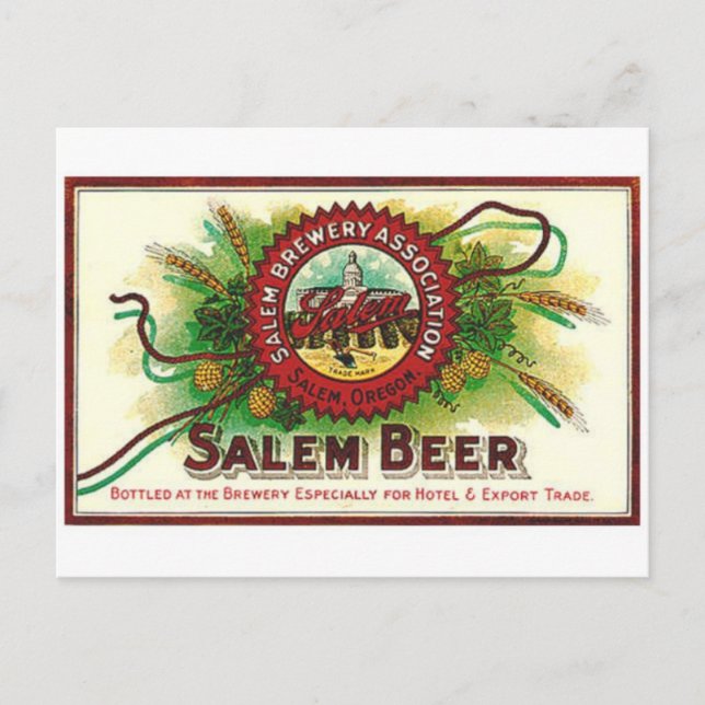 Vintage Beverage Label Postcard Vykort (Framsida)