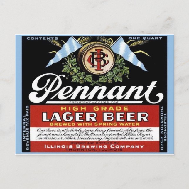 Vintage Beverage Label Postcard Vykort (Framsida)