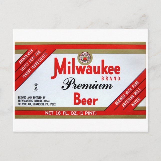 Vintage Beverage Label Postcard Vykort (Framsida)