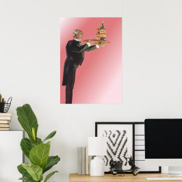 Vintage Beverages, Butler Serve Vin på fack Poster