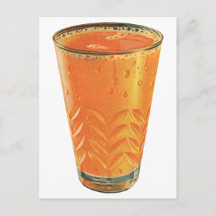 Vintage Beverages, Glass of Orange Juice Breakfast Vykort