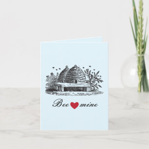Vintage Bewick Valentine beehive Card Helgkort