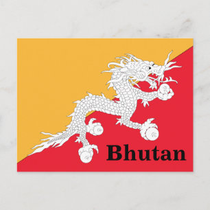 Vintage Bhutan Travel Tourism Vykort