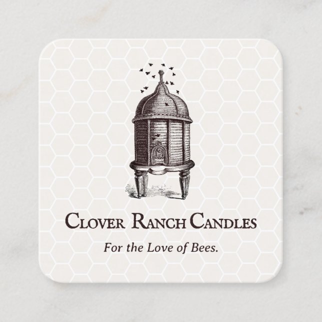 Vintage Bibiodlingsapairy Fyrkantigt Visitkort (Framsida)