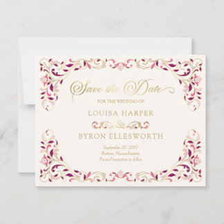 Vintage Bibliotek Bok Story Fairy Tale Bröllop Spara Datumet