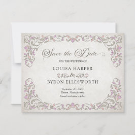 Vintage Bibliotek Bok Story Fairy Tale Bröllop Spara Datumet