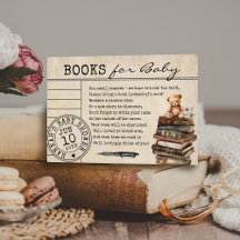Vintage Bibliotek Card-Blommigt Bokar för Baby-kor
