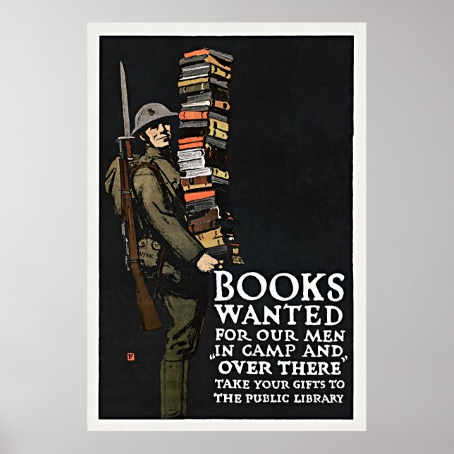 Vintage Bibliotek Poster - Retro PowerArt (Framsidan)