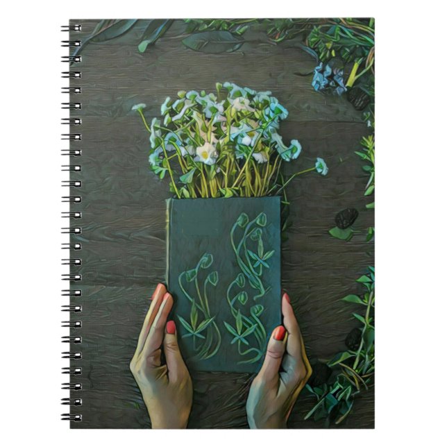 Vintage bibliotek-teckningar anteckningsbok (Framsidan)