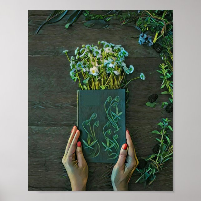 Vintage bibliotek-teckningar poster (Framsidan)