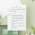 Vintage Bibliotek-utcheckningskortet Bröllop-meny Spara Datumet<br><div class="desc">Utcheckningskortet Bröllop Menu i vintage Bok - Ta nostalgien från en gammal era med vårt Bröllop-menykort av typen Vintage Bibliotek. Designat för att likna ett klassiskt bibliotek-kort, så kommer det här unika och charmerande bröllop-menykortet att ange perfektens ton för det vintage-temade bröllop. Anpassa den med namn, bröllop-datum och -meny. Beställ...</div>